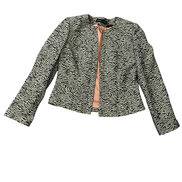 Dana Buchman Zebra Print Cropped Blazer Sz 10 - Picture 2 of 13